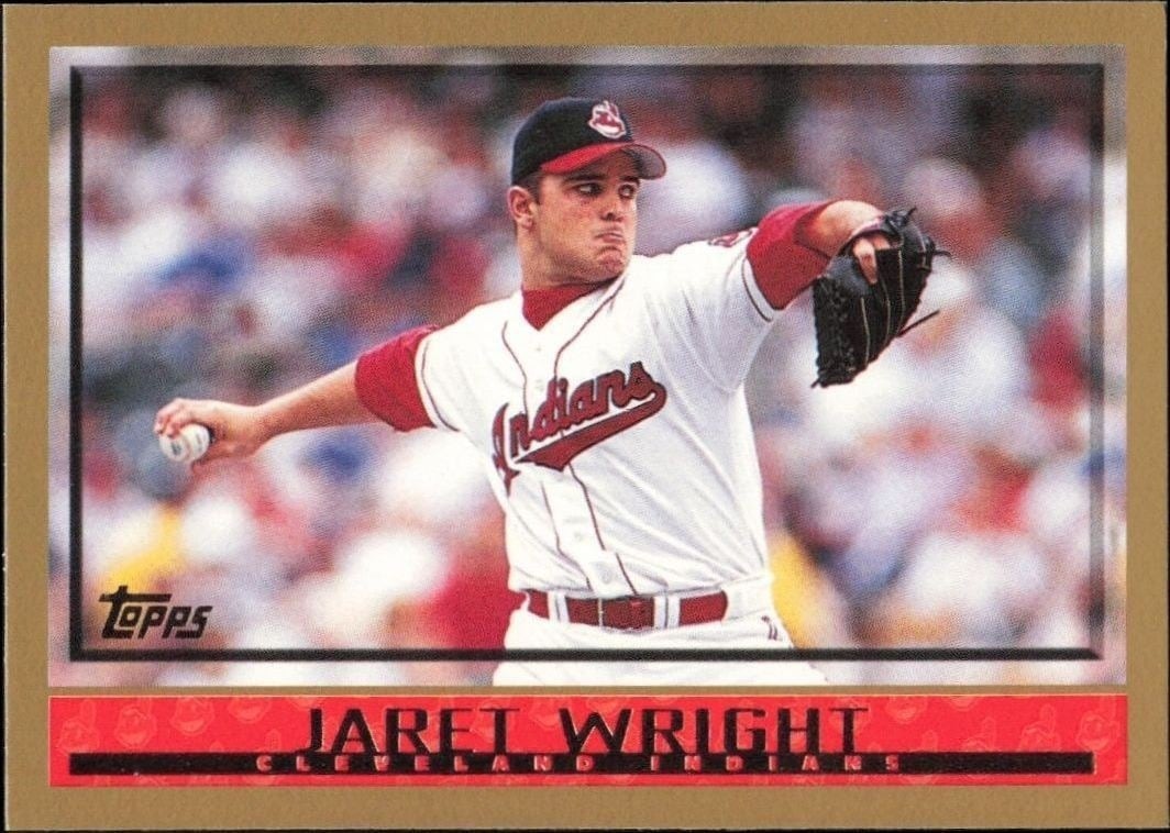Jaret Wright 1998 Topps #432 Baseball Trading Card - Front 1998 Topps Jaret Wright #432 baseball trading card front