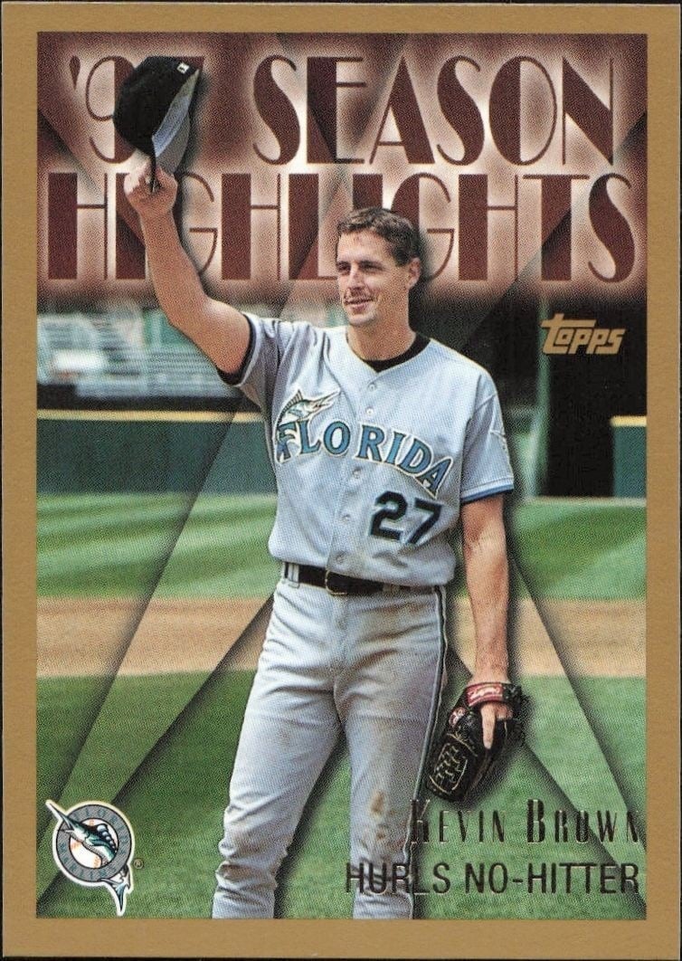 Kevin Brown 1998 Topps #266 Baseball Trading Card - Front 1998 Topps Kevin Brown #266 baseball trading card front
