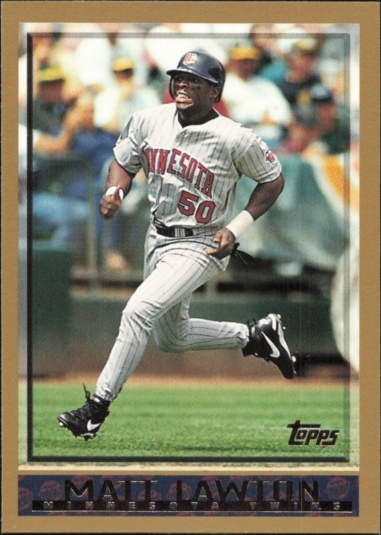 Matt Lawton 1998 Topps #208 Baseball Trading Card - Front 1998 Topps Matt Lawton #208 baseball trading card front