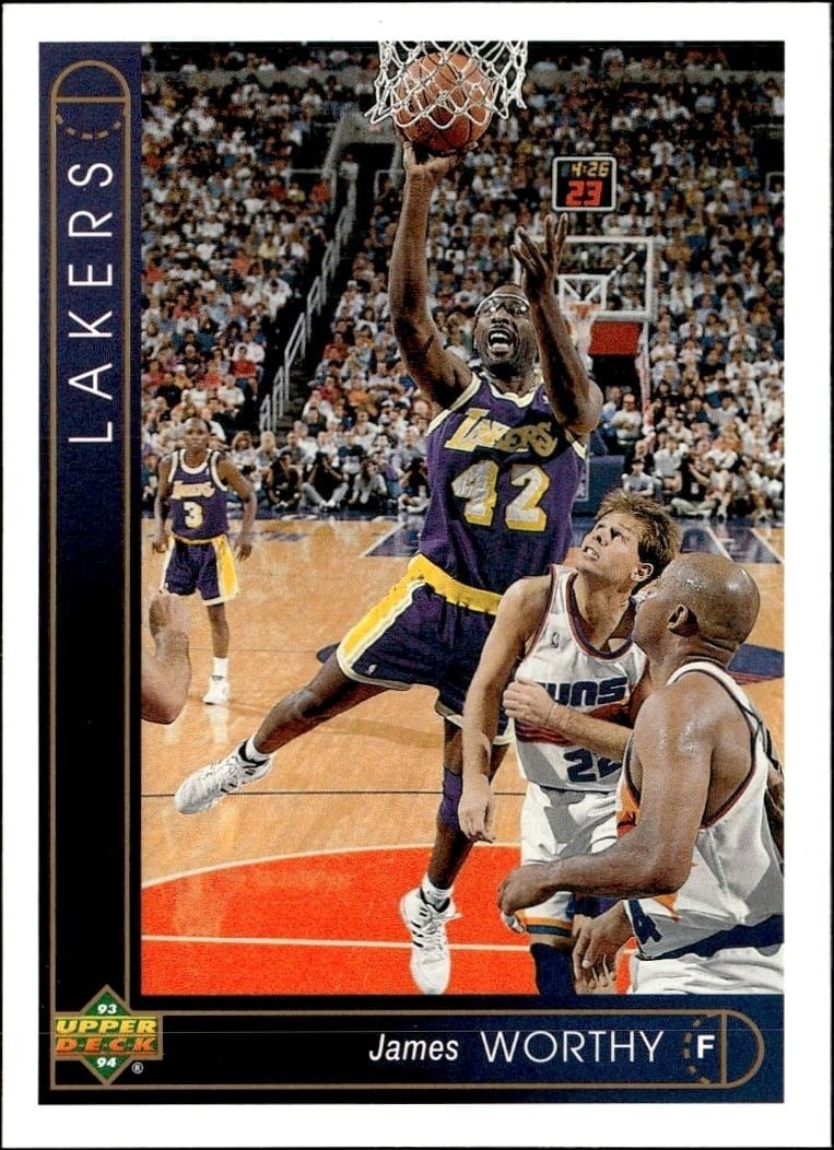 James Worthy 1993-94 Upper Deck Collector's Choice #142 Basketball Trading Card - Front 1993-94 Upper Deck Collector's Choice James Worthy #142 basketball trading card front