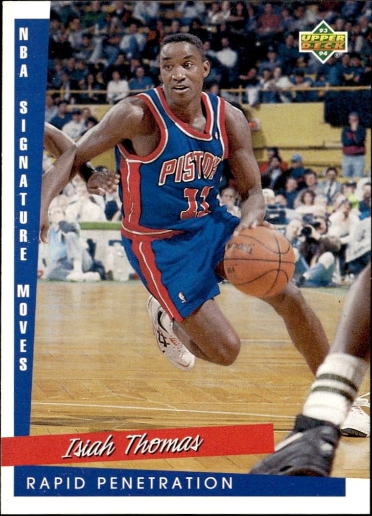 Isiah Thomas 1993-94 Upper Deck Collector's Choice #245 Basketball Trading Card - Front 1993-94 Upper Deck Collector's Choice Isiah Thomas #245 basketball trading card front