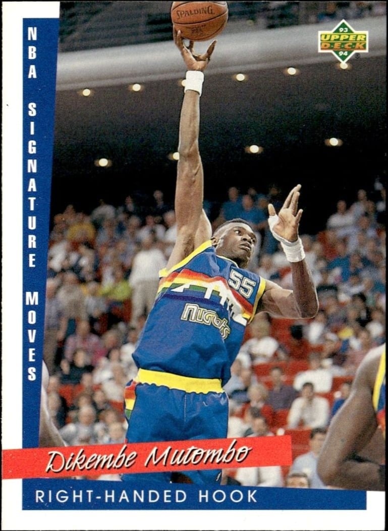 Dikembe Mutombo 1993-94 Upper Deck Collector's Choice #246 Basketball Trading Card - Front 1993-94 Upper Deck Collector's Choice Dikembe Mutombo #246 basketball trading card front