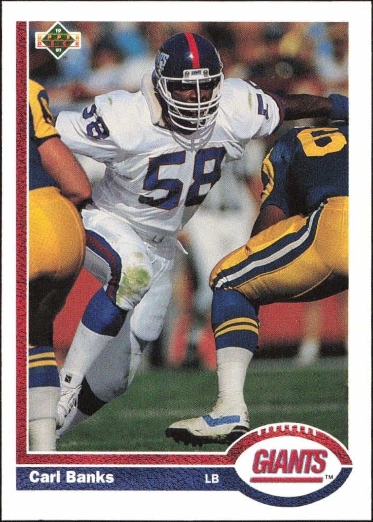 1991 Upper-Deck Carl Banks #316 trading card