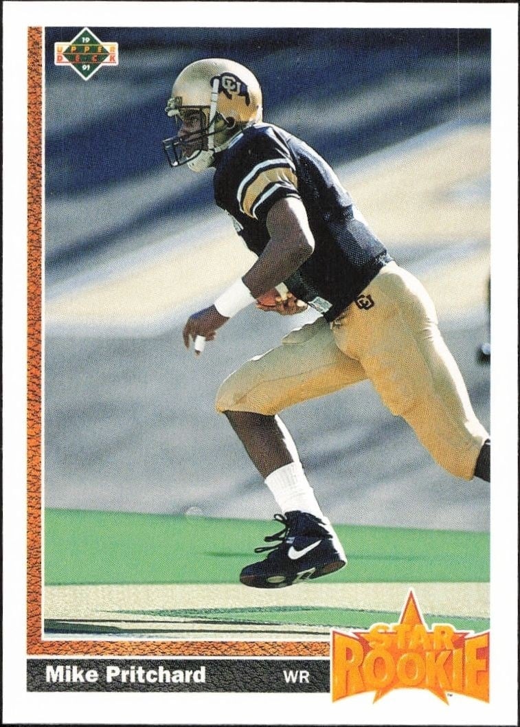 1991 Upper-Deck Mike Pritchard #8 trading card