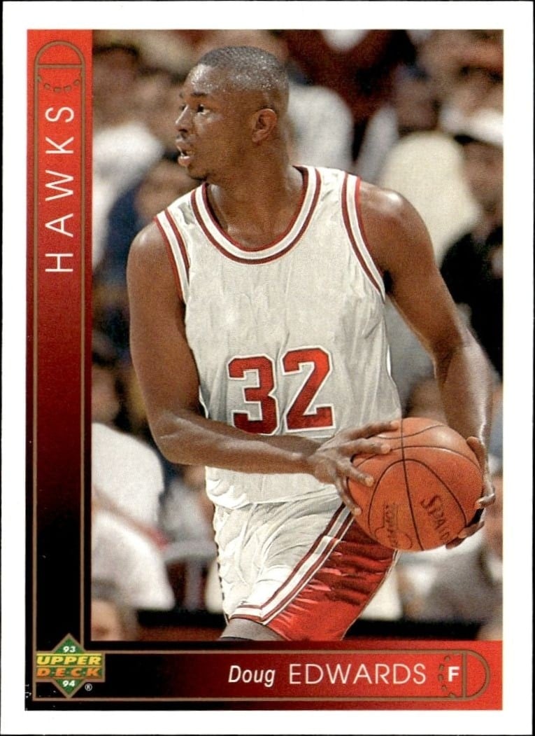 Doug Edwards 1993-94 Upper Deck Collector's Choice #158 Basketball Trading Card - Front 1993-94 Upper Deck Collector's Choice Doug Edwards #158 basketball trading card front