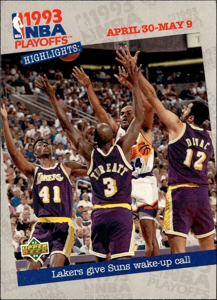 1993-94 Upper-Deck Collector's Choice Lakers Give Suns Wake-Up Call #197 trading card