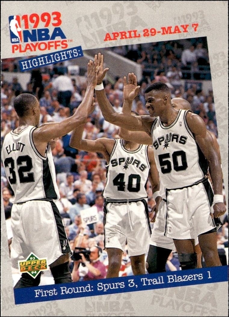 1993-94 Upper-Deck Collector's Choice First Round: Spurs 3, Trail Blazers 1 #183 trading card