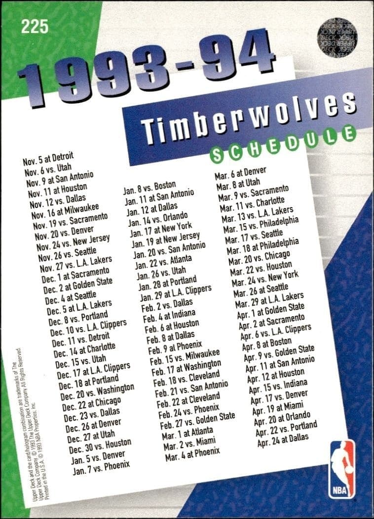 Minnesota Timberwolves - Back