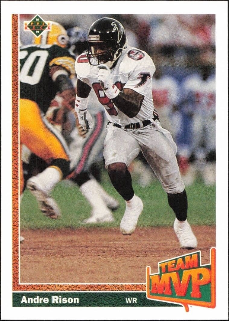 Andre Rison 1991 Upper Deck #451 Football Trading Card - Front 1991 Upper Deck Andre Rison #451 football trading card front