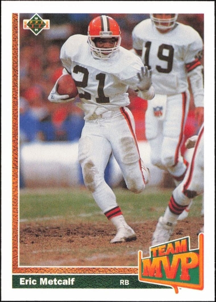 1991 Upper-Deck Eric Metcalf #455 trading card