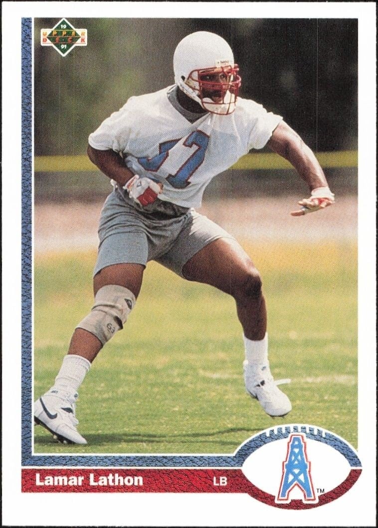 1991 Upper-Deck Lamar Lathon #424 trading card