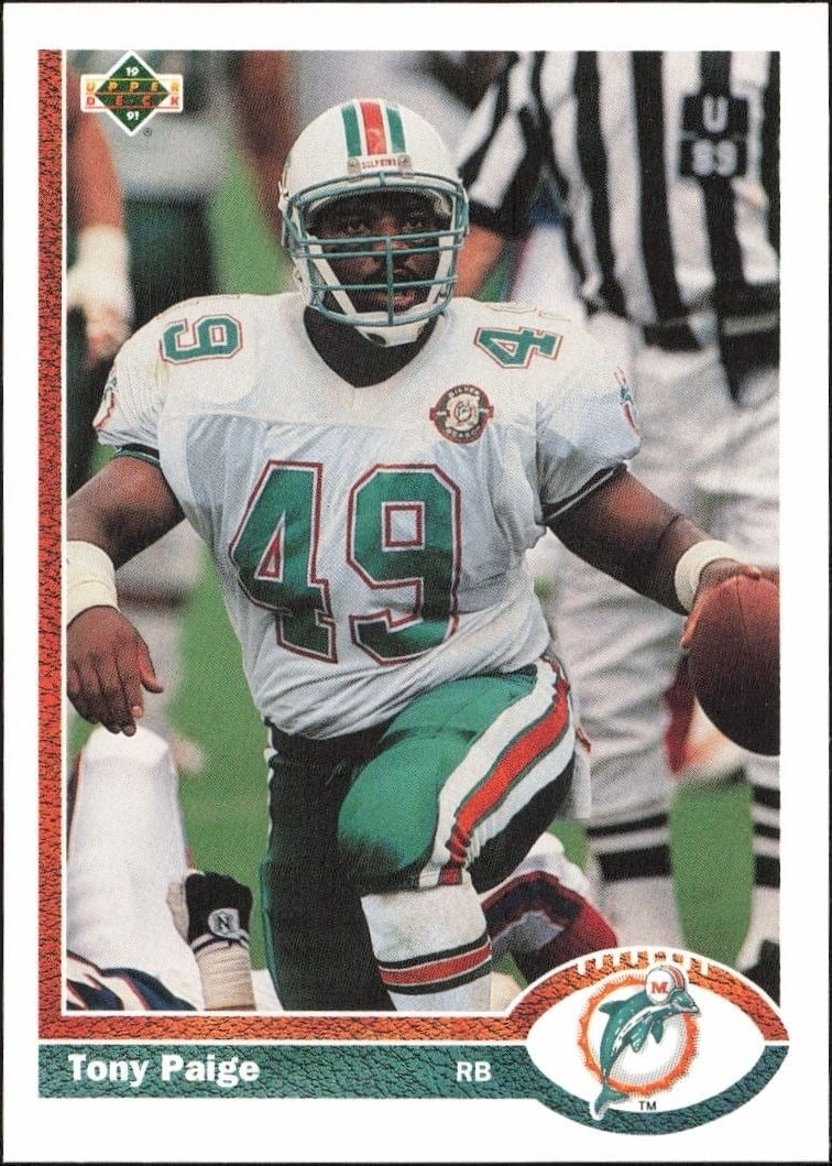 1991 Upper-Deck Tony Paige #337 trading card