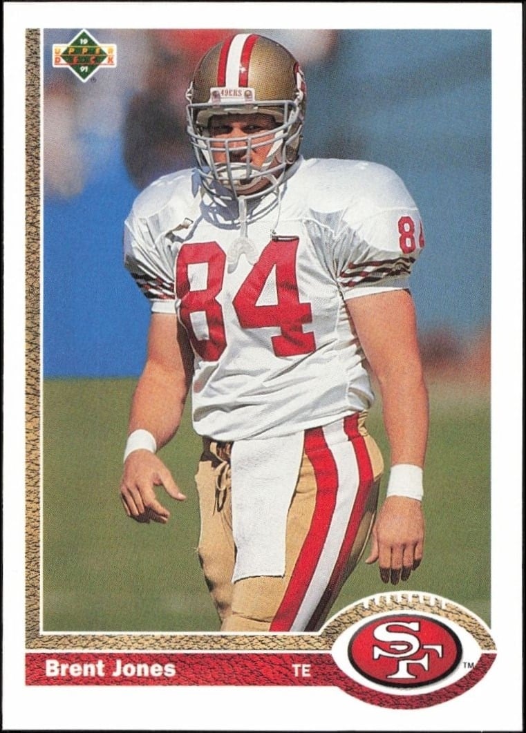 1991 Upper-Deck Brent Jones #351 trading card