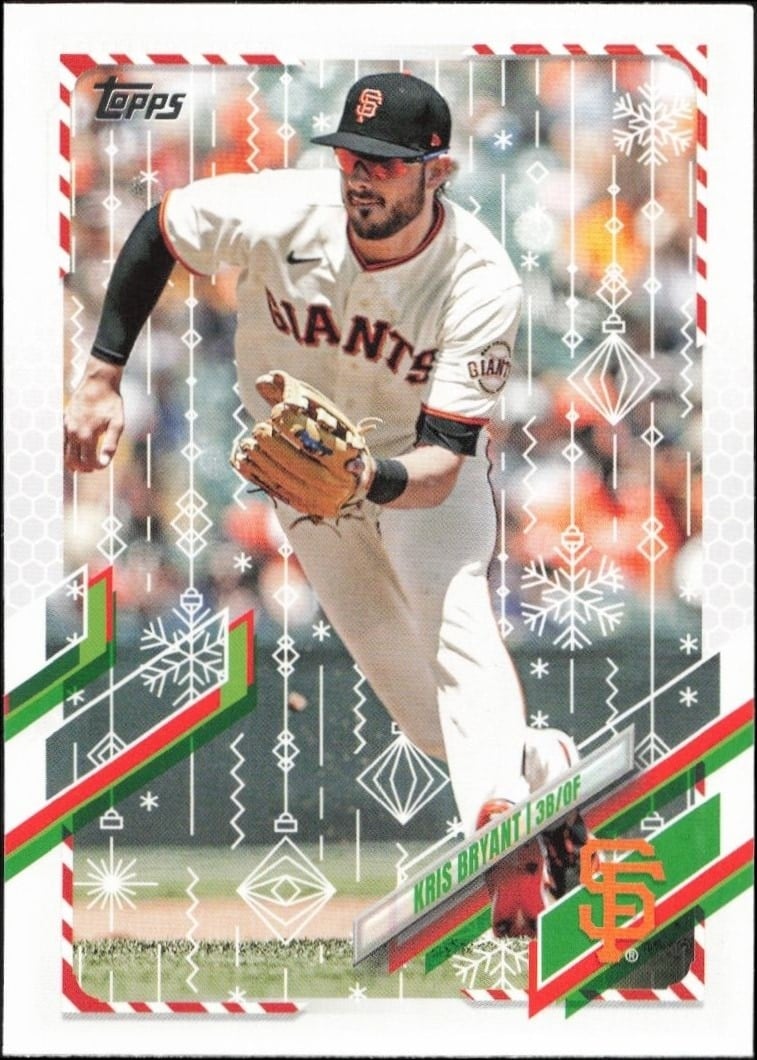 Kris Bryant 2021 Topps Holiday #HW167 Baseball Trading Card - Front 2021 Topps Holiday Kris Bryant #HW167 baseball trading card front