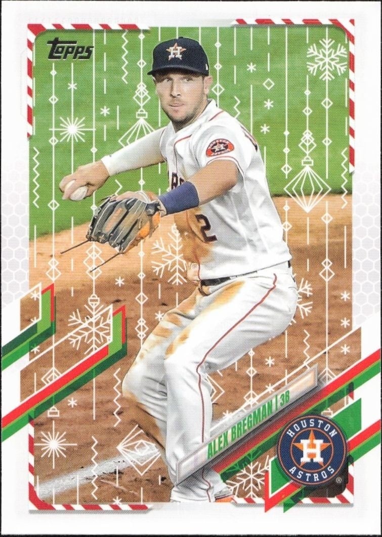Alex Bregman 2021 Topps Holiday #HW195 Baseball Trading Card - Front 2021 Topps Holiday Alex Bregman #HW195 baseball trading card front