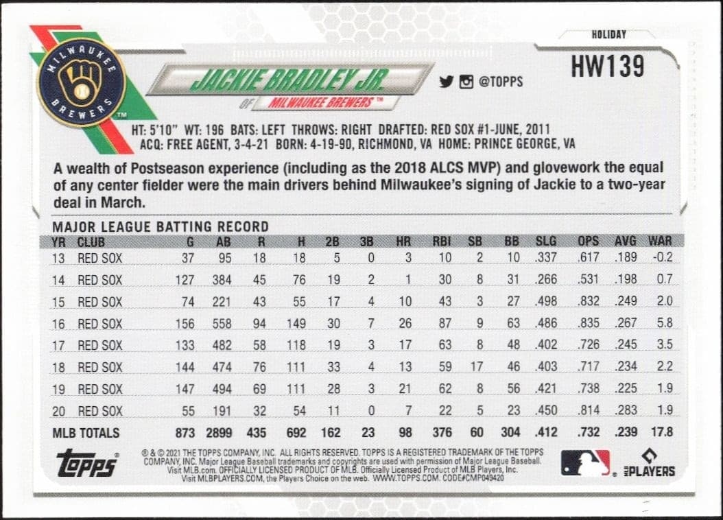 Jackie Bradley Jr. - Back