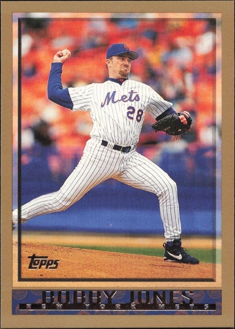 Bobby Jones 1998 Topps #417 Baseball Trading Card - Front 1998 Topps Bobby Jones #417 baseball trading card front
