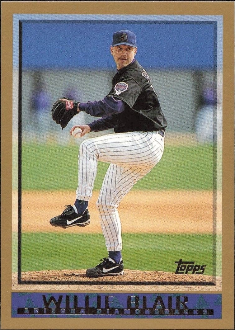 Willie Blair 1998 Topps #423 Baseball Trading Card - Front 1998 Topps Willie Blair #423 baseball trading card front