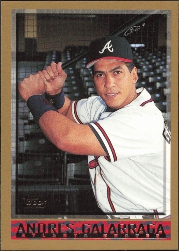 Andres Galarraga 1998 Topps #295 Baseball Trading Card - Front 1998 Topps Andres Galarraga #295 baseball trading card front