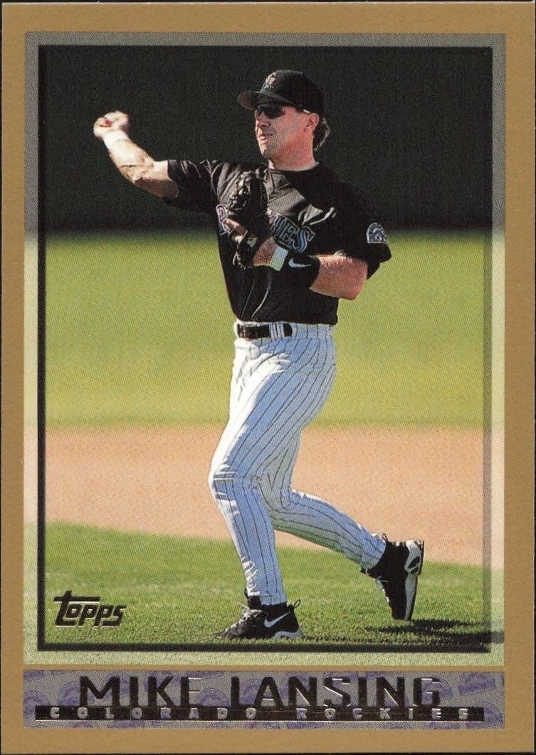 Mike Lansing 1998 Topps #459 Baseball Trading Card - Front 1998 Topps Mike Lansing #459 baseball trading card front