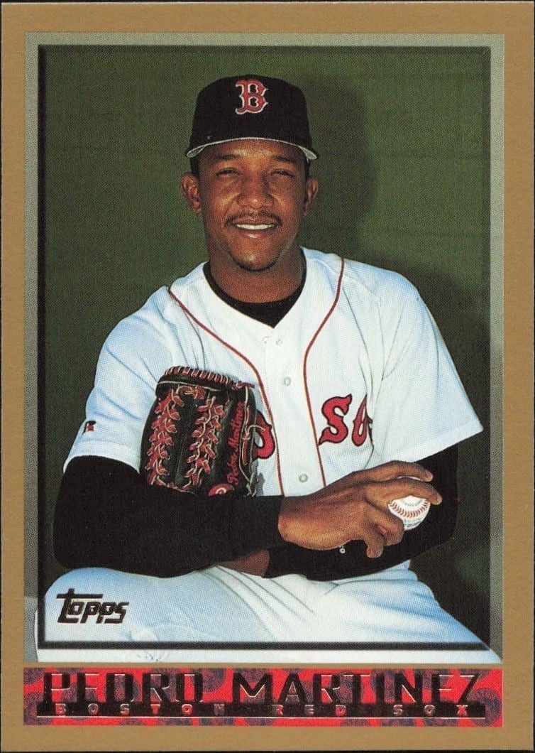 Pedro Martinez 1998 Topps #338 Baseball Trading Card - Front 1998 Topps Pedro Martinez #338 baseball trading card front