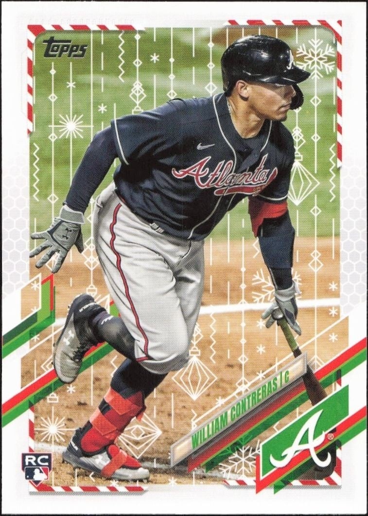 William Contreras 2021 Topps Holiday #HW131 Baseball Trading Card - Front 2021 Topps Holiday William Contreras #HW131 baseball trading card front