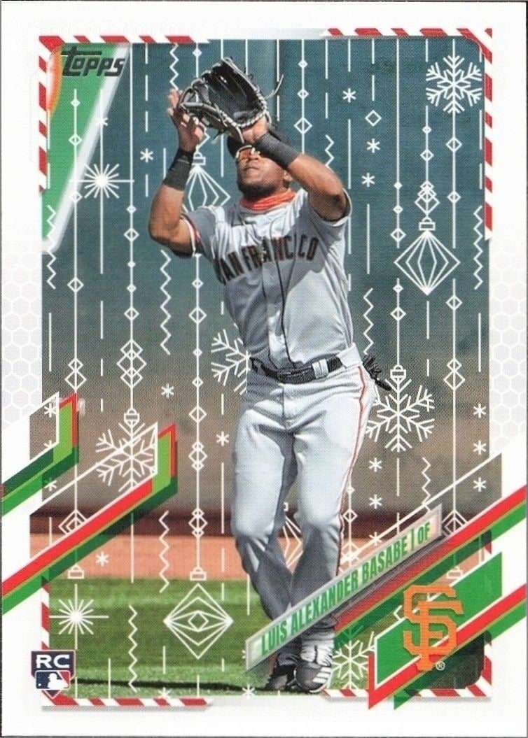 Luis Alexander Basabe 2021 Topps Holiday #HW57 Baseball Trading Card - Front 2021 Topps Holiday Luis Alexander Basabe #HW57 baseball trading card front