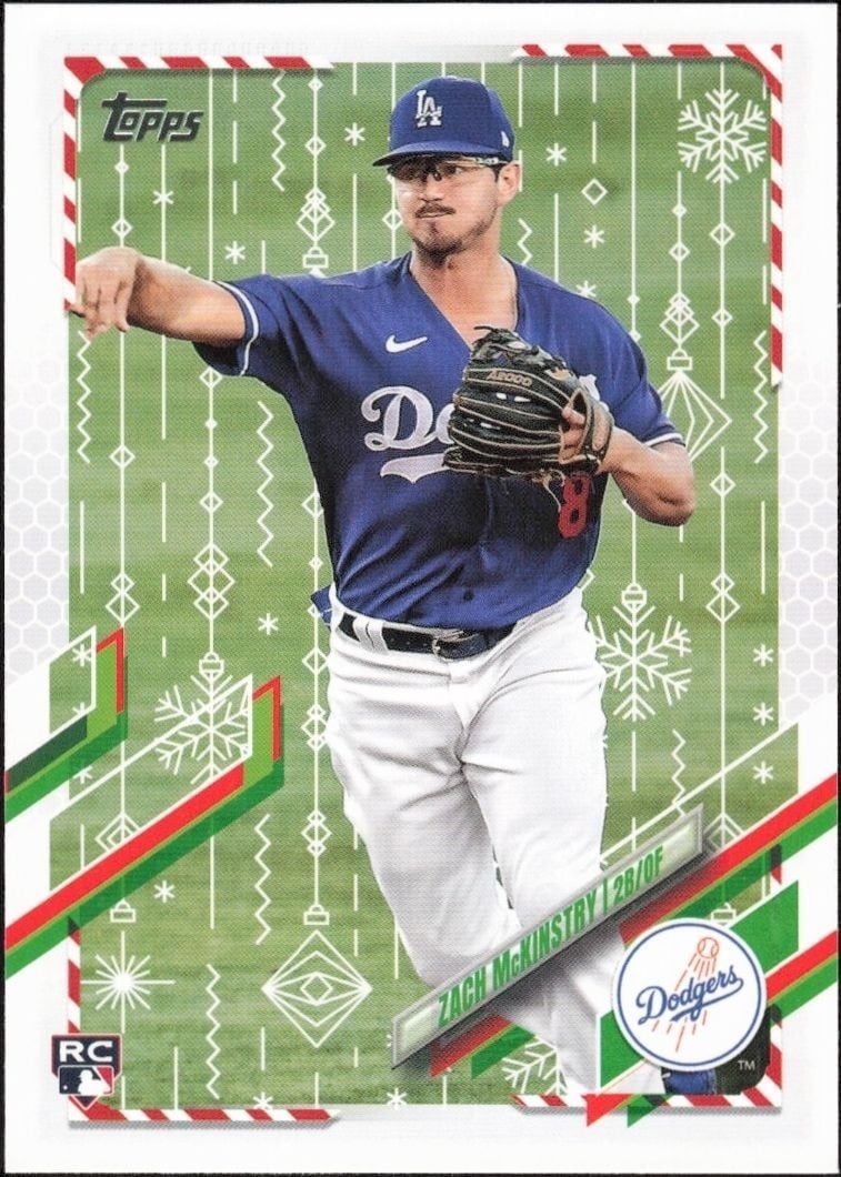 Zach McKinstry 2021 Topps Holiday #HW42 Baseball Trading Card - Front 2021 Topps Holiday Zach McKinstry #HW42 baseball trading card front