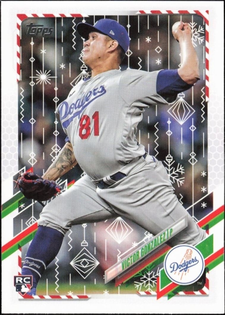 Victor Gonzalez 2021 Topps Holiday #HW166 Baseball Trading Card - Front 2021 Topps Holiday Victor Gonzalez #HW166 baseball trading card front
