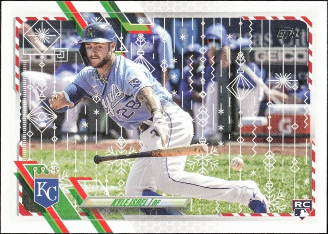 Kyle Isbel 2021 Topps Holiday #HW71 Baseball Trading Card - Front 2021 Topps Holiday Kyle Isbel #HW71 baseball trading card front