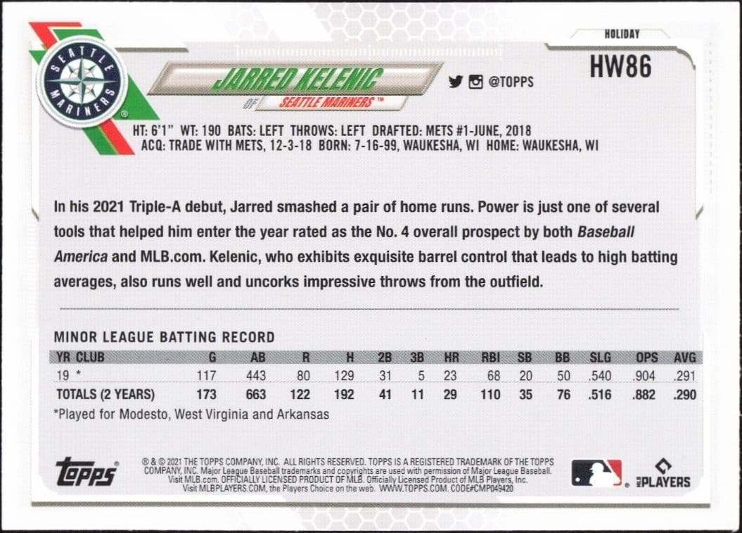 Jarred Kelenic - Back