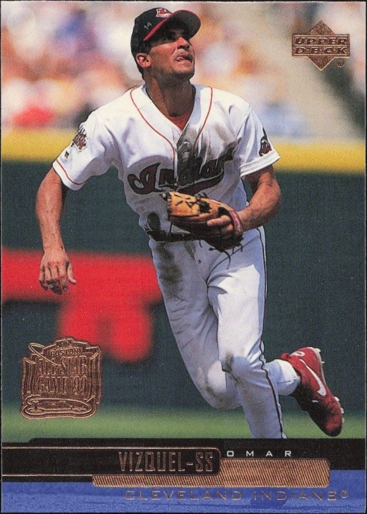 Omar Vizquel 2000 Upper Deck #36 Baseball Trading Card - Front 2000 Upper Deck Omar Vizquel #36 baseball trading card front