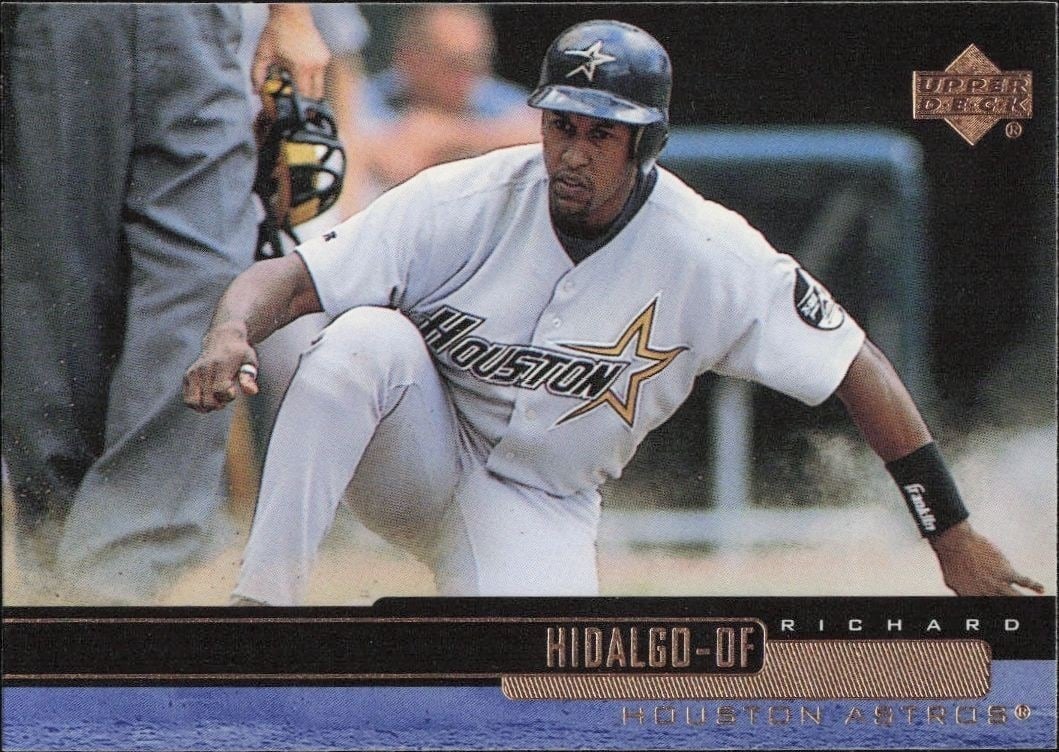 Richard Hidalgo 2000 Upper Deck #124 Baseball Trading Card - Front 2000 Upper Deck Richard Hidalgo #124 baseball trading card front