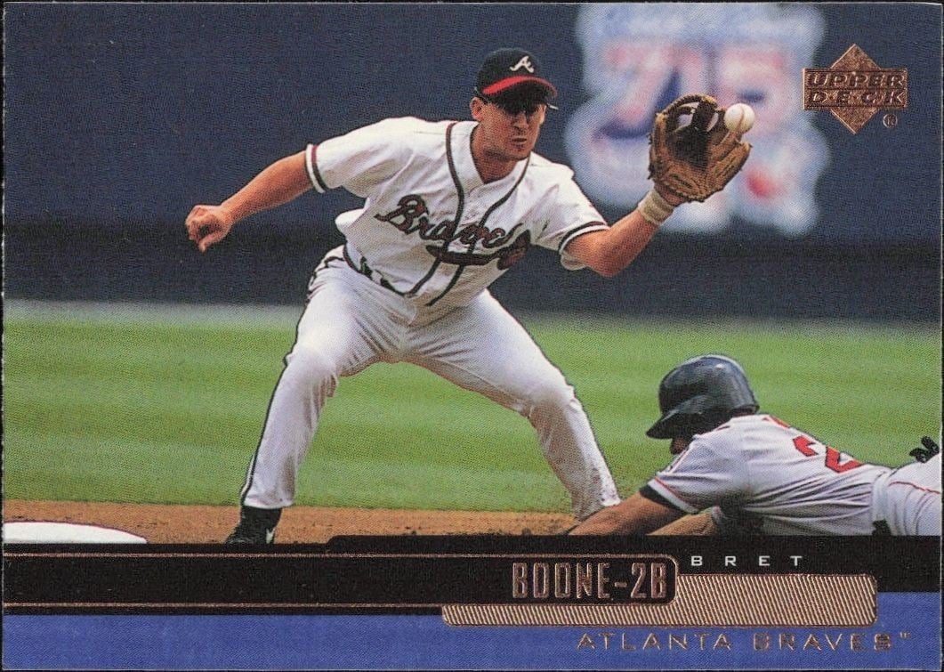 Bret Boone 2000 Upper Deck #45 Baseball Trading Card - Front 2000 Upper Deck Bret Boone #45 baseball trading card front