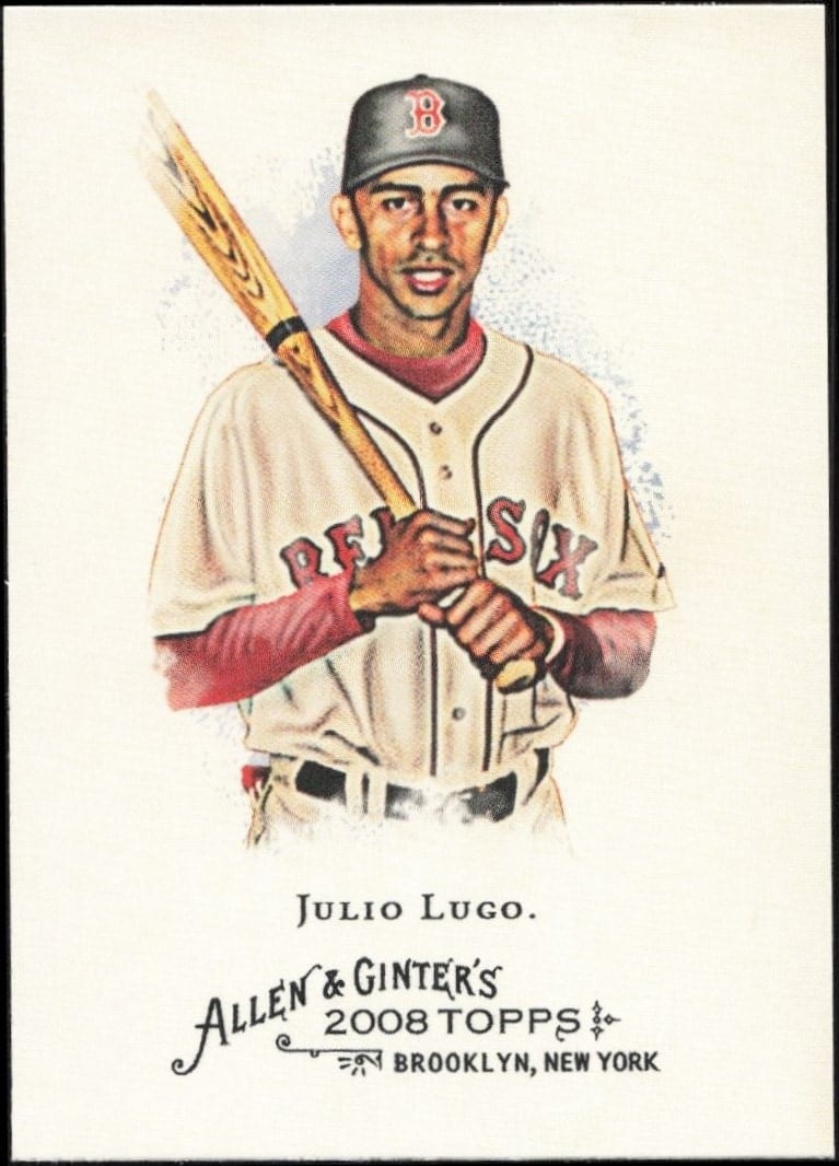 Julio Lugo 2008 Topps Allen & Ginter #204 Baseball Trading Card - Front 2008 Topps Allen & Ginter Julio Lugo #204 baseball trading card front