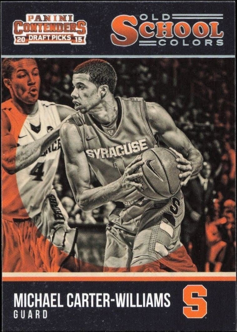 Michael Carter-Williams 2015-16 Panini Contenders Draft Picks #23 Basketball Trading Card - Front 2015-16 Panini Contenders Draft Picks Michael Carter-Williams #23 basketball trading card front