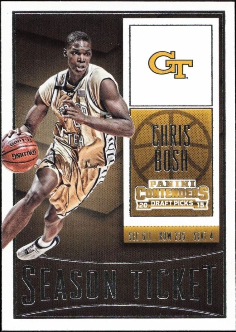 Chris Bosh 2015-16 Panini Contenders Draft Picks #18 Basketball Trading Card - Front 2015-16 Panini Contenders Draft Picks Chris Bosh #18 basketball trading card front
