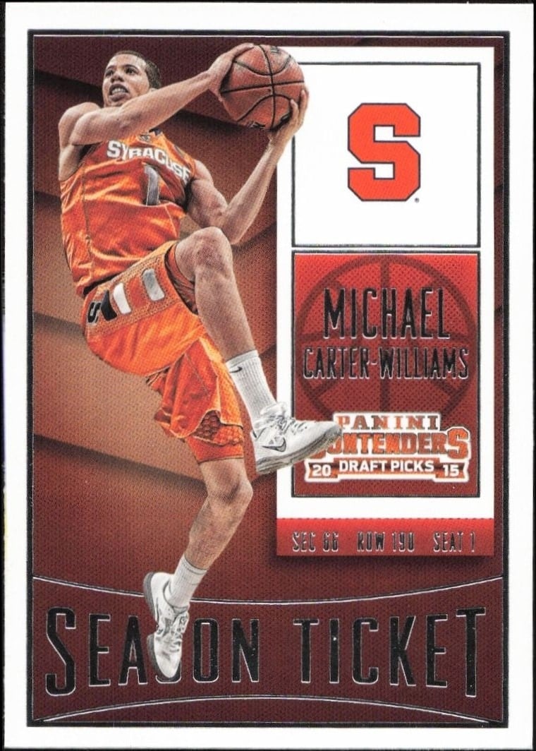 Michael Carter-Williams 2015-16 Panini Contenders Draft Picks #70 Basketball Trading Card - Front 2015-16 Panini Contenders Draft Picks Michael Carter-Williams #70 basketball trading card front