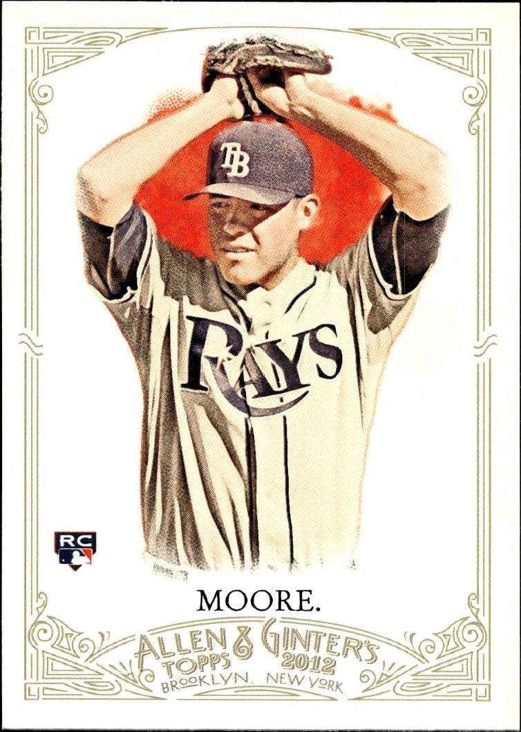 Matt Moore 2012 Topps Allen & Ginter #21 Baseball Trading Card - Front 2012 Topps Allen & Ginter Matt Moore #21 baseball trading card front