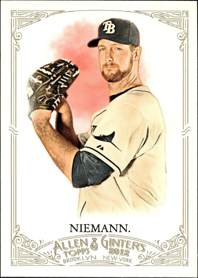 Jeff Niemann 2012 Topps Allen & Ginter #299 Baseball Trading Card - Front 2012 Topps Allen & Ginter Jeff Niemann #299 baseball trading card front