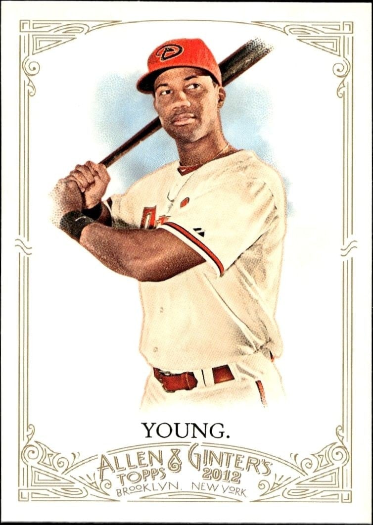 Chris Young 2012 Topps Allen & Ginter #77 Baseball Trading Card - Front 2012 Topps Allen & Ginter Chris Young #77 baseball trading card front