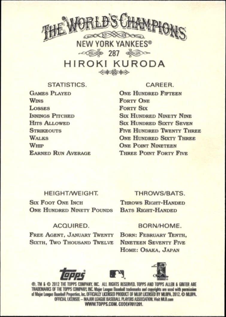 Hiroki Kuroda - Back
