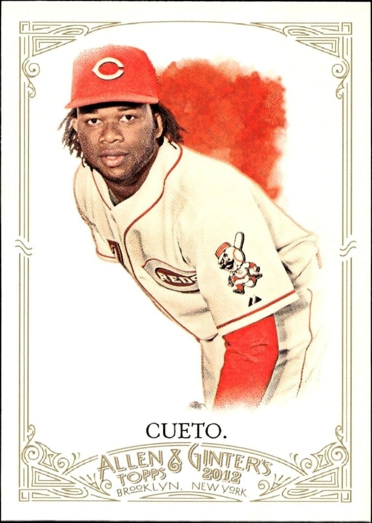 Johnny Cueto 2012 Topps Allen & Ginter #74 Baseball Trading Card - Front 2012 Topps Allen & Ginter Johnny Cueto #74 baseball trading card front
