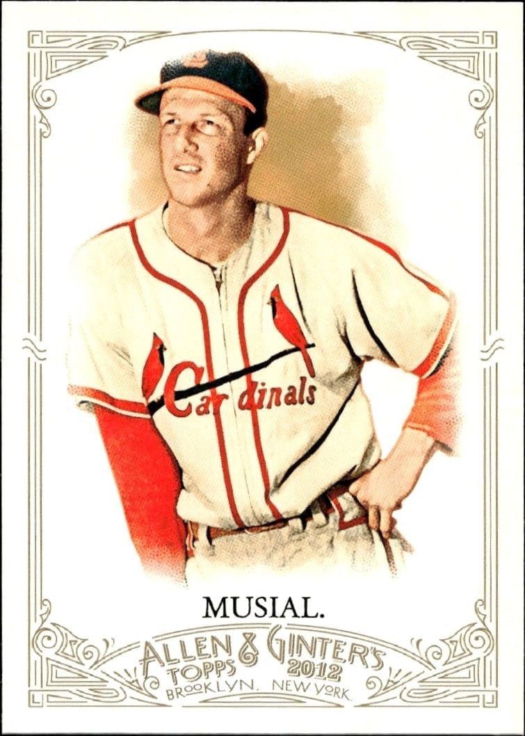 Stan Musial 2012 Topps Allen & Ginter #88 Baseball Trading Card - Front 2012 Topps Allen & Ginter Stan Musial #88 baseball trading card front