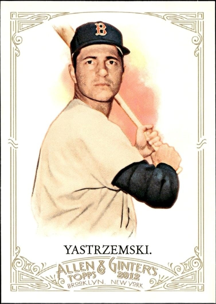 Carl Yastrzemski 2012 Topps Allen & Ginter #118 Baseball Trading Card - Front 2012 Topps Allen & Ginter Carl Yastrzemski #118 baseball trading card front
