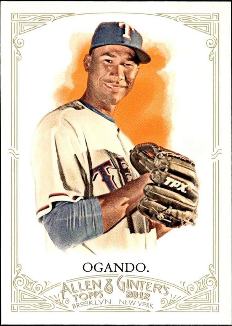 Alexi Ogando 2012 Topps Allen & Ginter #103 Baseball Trading Card - Front 2012 Topps Allen & Ginter Alexi Ogando #103 baseball trading card front