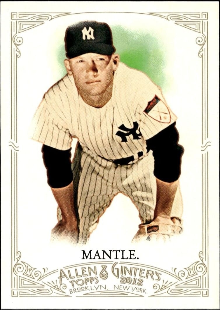 Mickey Mantle 2012 Topps Allen & Ginter #7 Baseball Trading Card - Front 2012 Topps Allen & Ginter Mickey Mantle #7 baseball trading card front