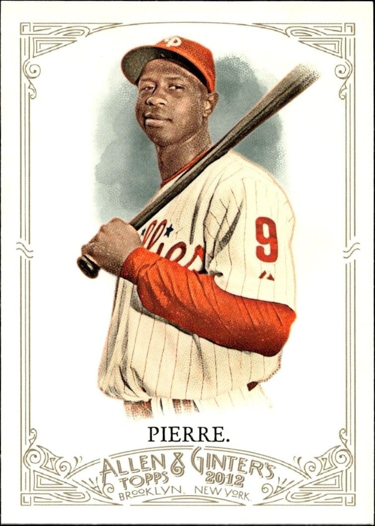 Juan Pierre 2012 Topps Allen & Ginter #2 Baseball Trading Card - Front 2012 Topps Allen & Ginter Juan Pierre #2 baseball trading card front