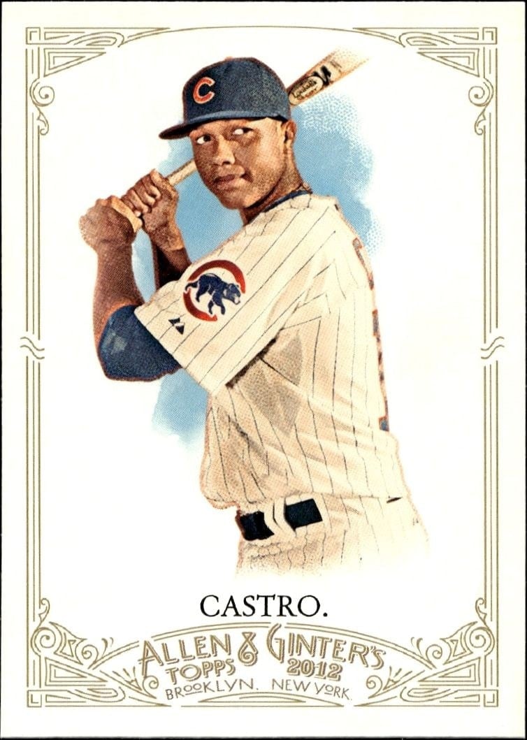 Starlin Castro 2012 Topps Allen & Ginter #185 Baseball Trading Card - Front 2012 Topps Allen & Ginter Starlin Castro #185 baseball trading card front