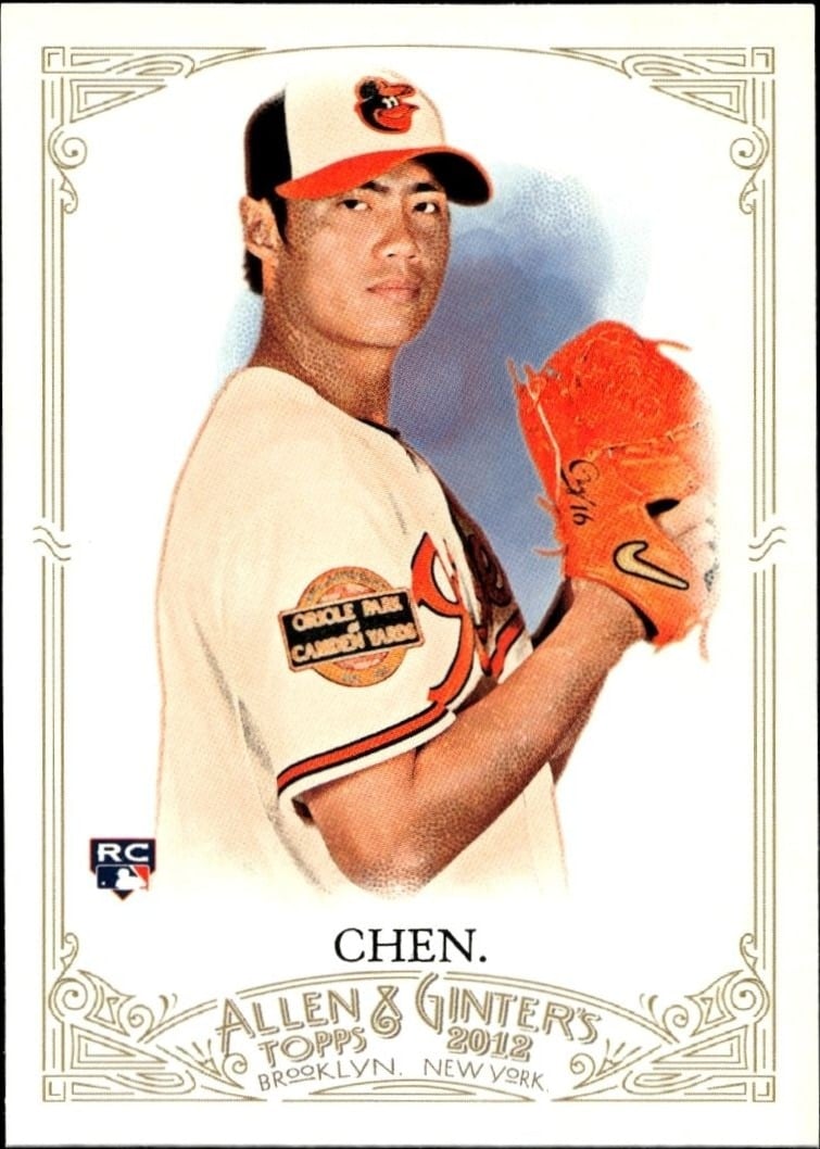Wei-Yin Chen 2012 Topps Allen & Ginter #178 Baseball Trading Card - Front 2012 Topps Allen & Ginter Wei-Yin Chen #178 baseball trading card front